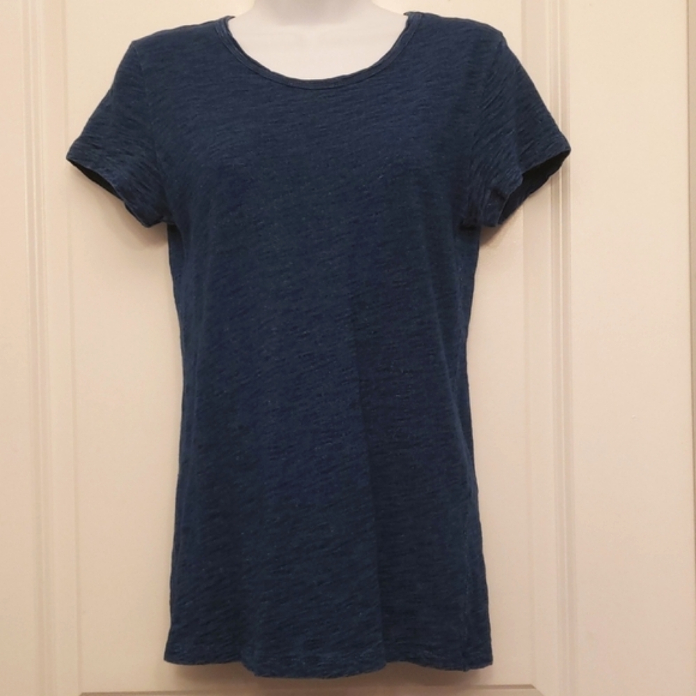 J. Crew Painter's Tee Crewneck Chambray Denim Blue Women's Top Stretch